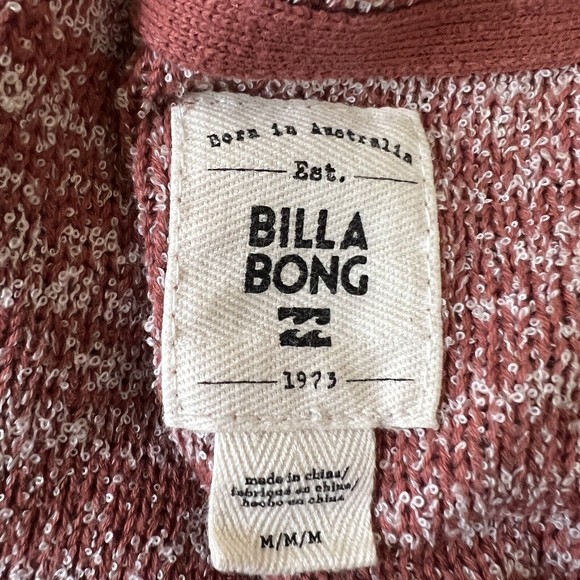 Billabong Sweater Womens Medium Red Tidal Vibes Baja Lace Up Knit - Picture 7 of 7